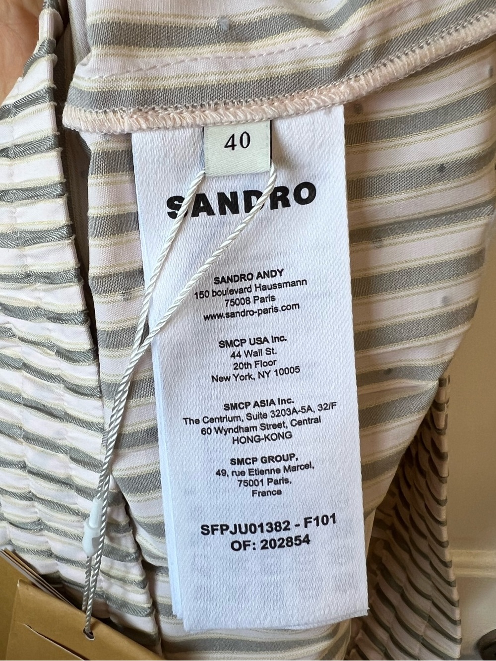 NWT Sandro Stellie Short Pleated Rhinestone Striped Skirt 40 8US - Picture 12 of 13
